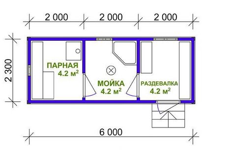 Схема парильни-бытовки