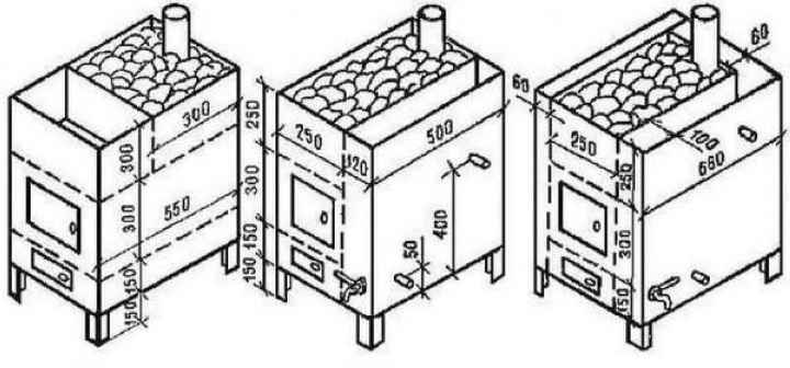 Схемы металлических печей для сауны