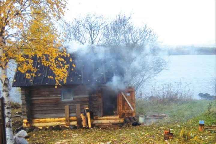 Процесс топки курной бани