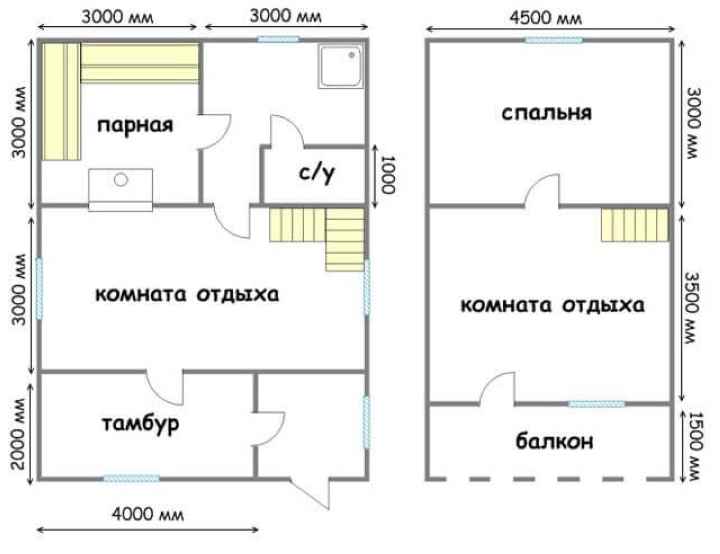 Баня с жилым вторым этажом