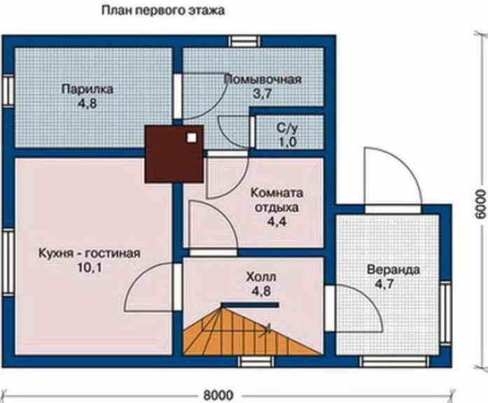 Баня с жилым вторым этажом