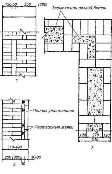 Схема стены из арболита