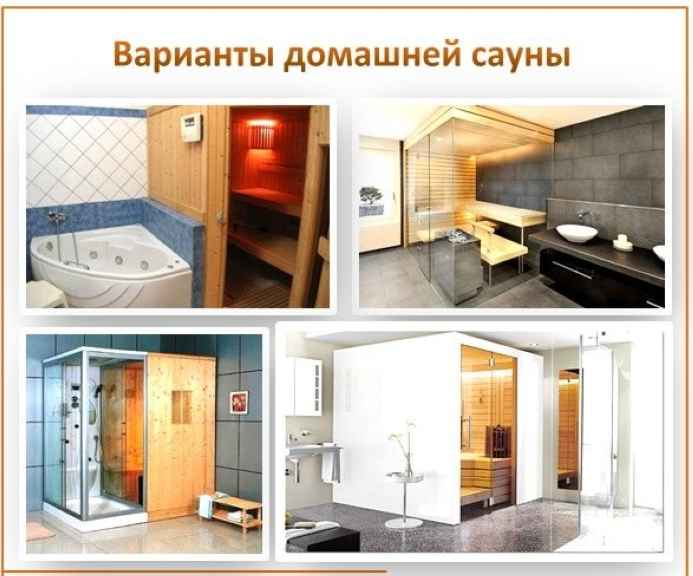 Варианты домашней сауны