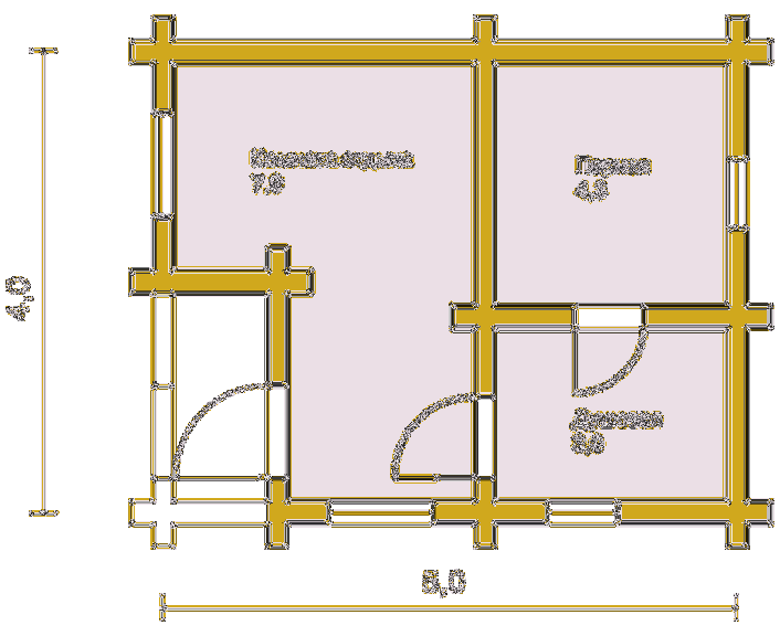 Проект каркасной бани 4х5 м