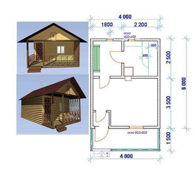 Схема бани 4х6 м
