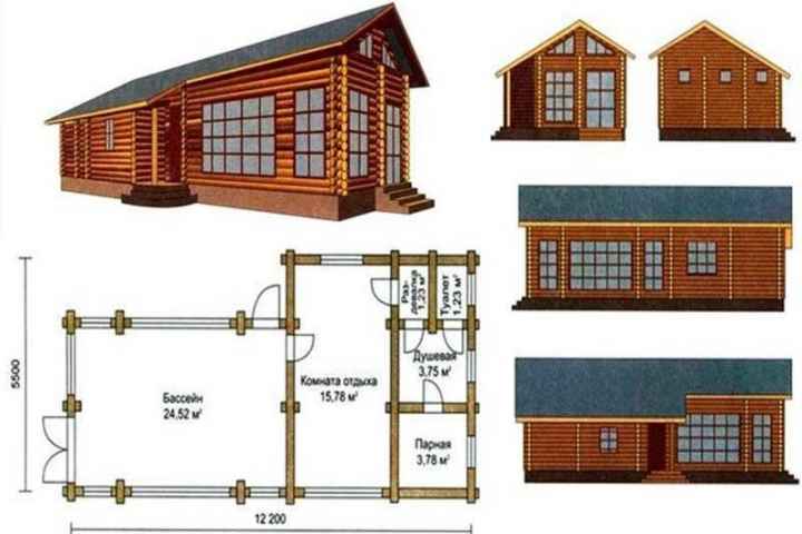 Проект бани с бассейном