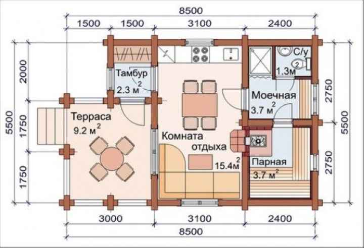 Баня в стиле шале – проект, дизайн и особенности строительства